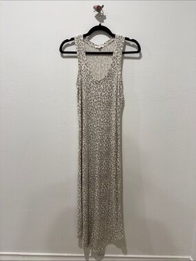 Z Supply Sleeveless Leopard Print Maxi Dress - Beige size S
